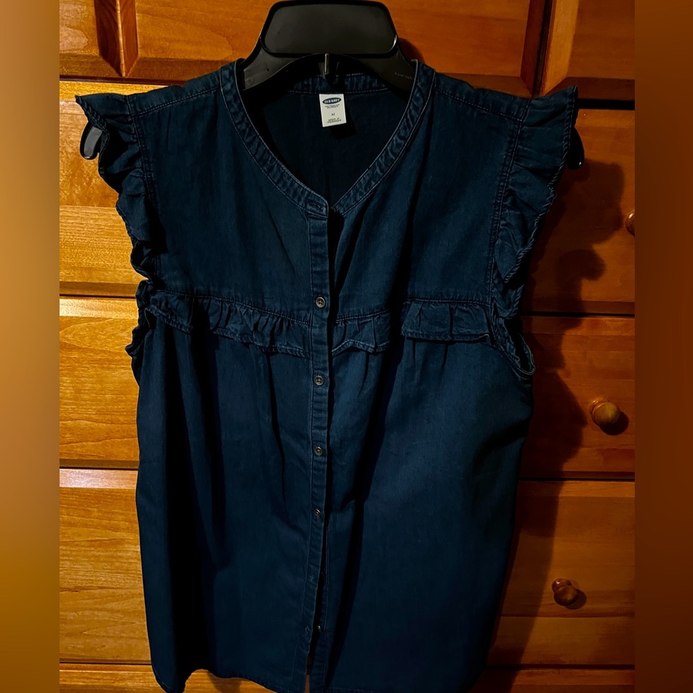 Old Navy ruffle denim shirt